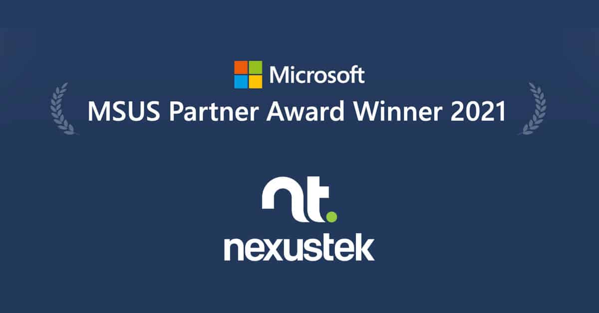 NexusTek Honored with Microsoft US Partner Award